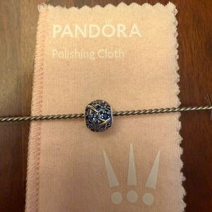 Pandora Bead With Various Shades of Blue Crystals